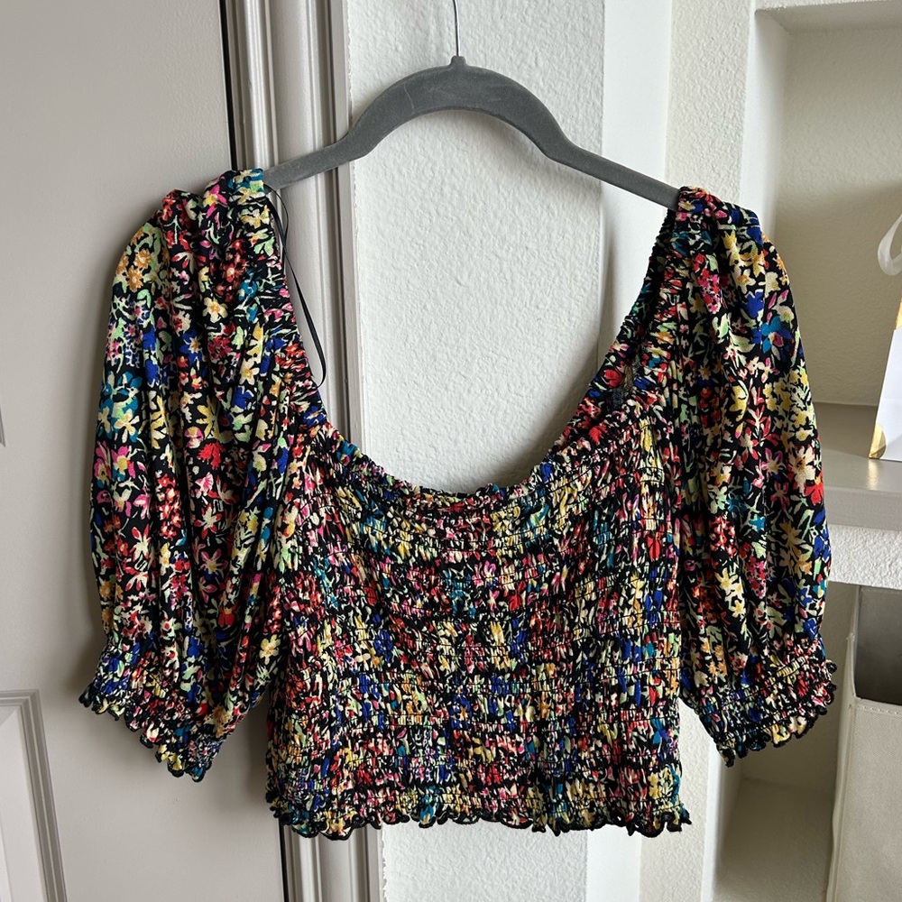 Urban Outfitters Smocked Floral Top